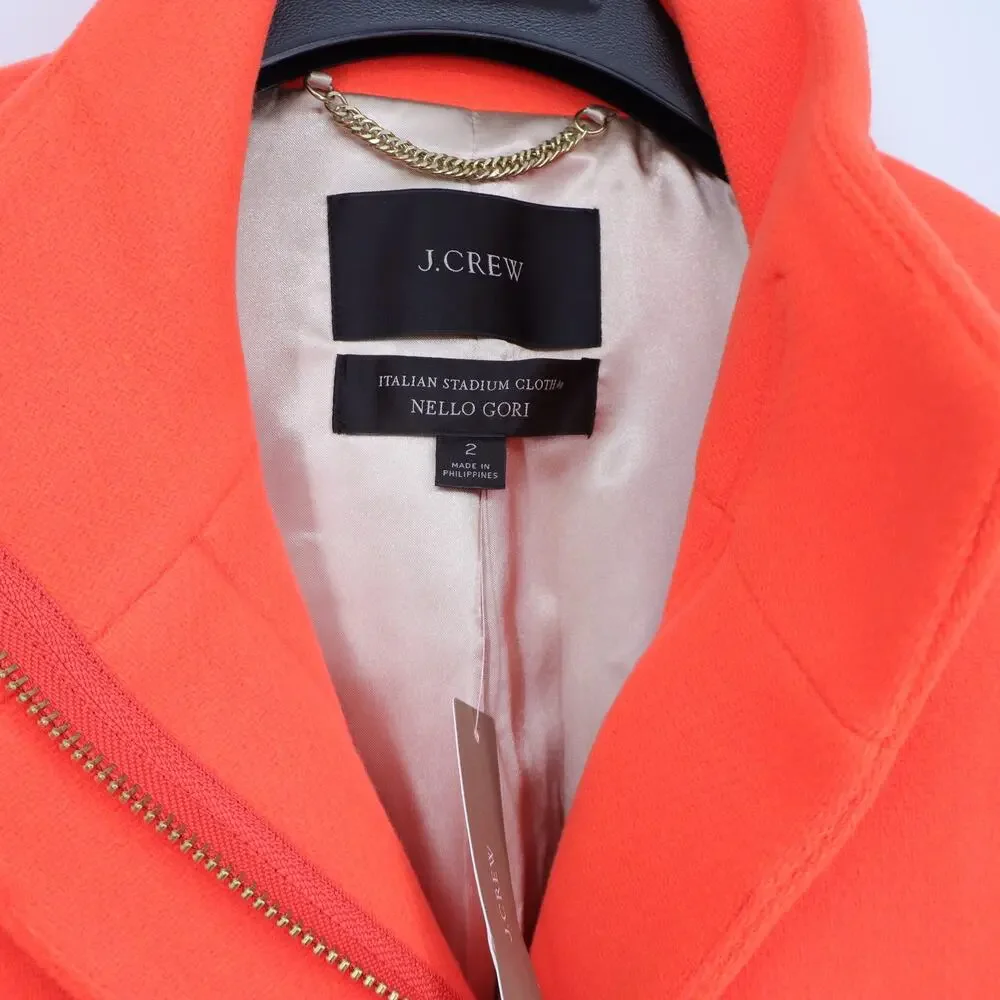 J. CREW Cocoon Coat NWT Italian Stadium Cloth Wool Blend Hunter Orange Women's 2 - Picture 8 of 10
